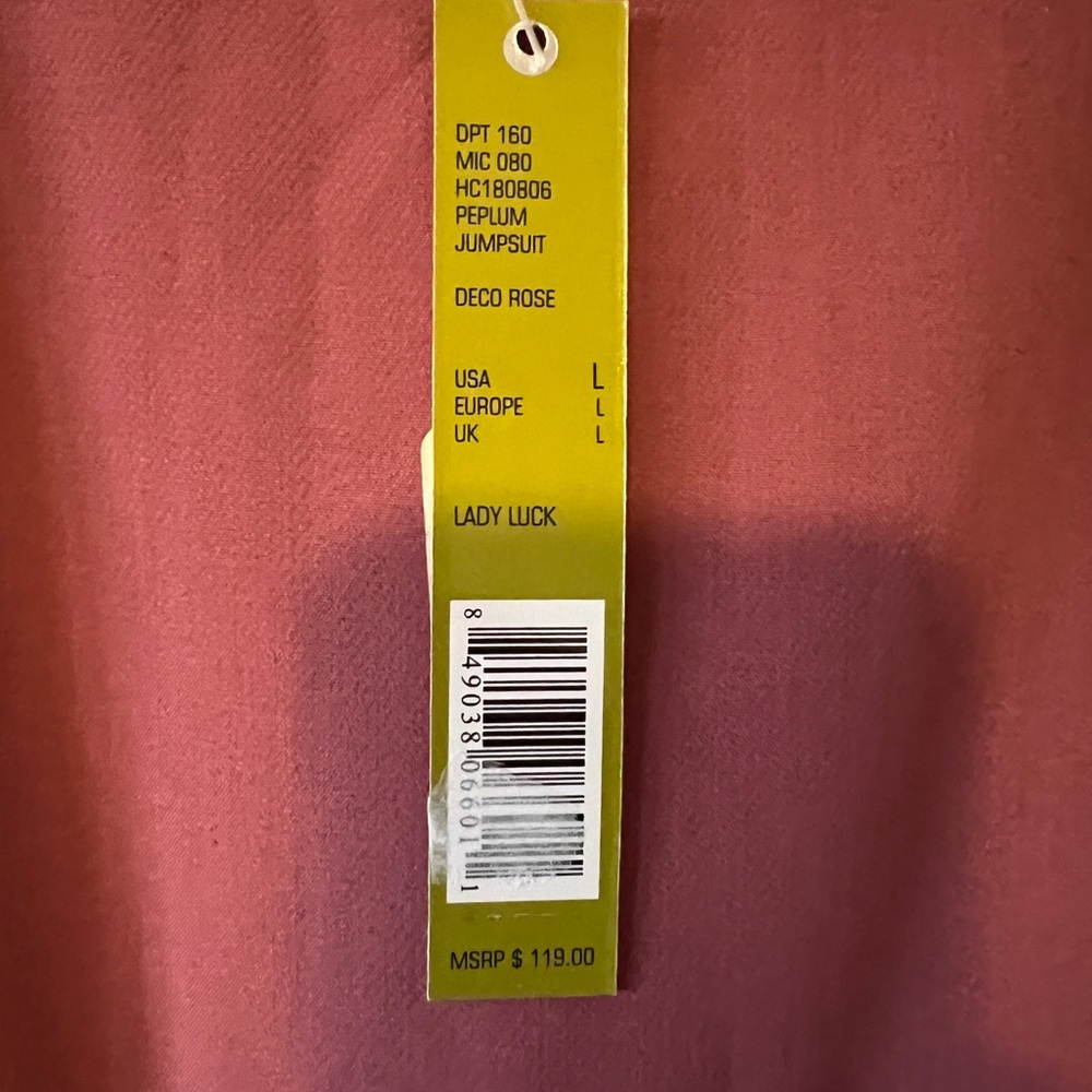 Giani Bini Lady Luck Sleeveless Ruffled Peplum Jumpsuit  Size L New - Picture 3 of 6